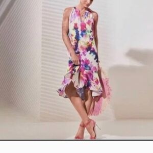 CABI Celebration  Watercolor Abstract Midi Dress~Size XS